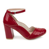 Lolita Pimenta Pump Villain Frufru Vegan Verniz Scarlet