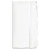 LOLOMLO Capa De Livro De Cheques De Couro PU Para Verificações Duplicadas De Registro Porta Livro De Cheques Com Tira Elástica E Aba De PVC Para Homens E Mulheres Carteira De Cheque à Prova D água Com Inserções De Caneta E Divisória Branco