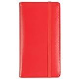 LOLOMLO Capa De Livro De Cheques De Couro PU Para Verificações Duplicadas De Registro Porta Livro De Cheques Com Tira Elástica E Aba De PVC Para Homens E Mulheres Carteira De Cheque à Prova D água Com Inserções De Caneta E Divisória Vermelho
