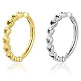 LOMISS PIERCING ARGOLA SEGMENTO ARTICULADO DETALHE CORAÇÃO AÇO CIRÚRGICO PVD 1 2X10 DOURADO 