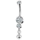 Lomiss Piercing Umbigo Piercing Helix Conch Piercing Banana Titanio Zircônia Com Pingente 1,6x10mm