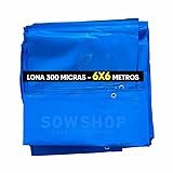 Lona Forte Azul Multiuso 300 Micras Sowshop Com Ilhós 0 90cm Varias Medidas  6x6 