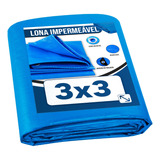 Lona Plástica De Proteção Cobertura Impermeável Azul 3x3 Mts