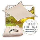 Lona Tela Toldo Sombra Garagem Cobertura Pergolado Sombreamento Piscina Shade Jardim 90 Trama Sol Sombrite Palha Areia 3X2 