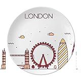 London England Prato De Jantar Com Padrão De Marco Plano Decorativo De Porcelana Salver Talheres