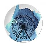 London Eye Ferris Wheel England Britain UK Prato Decorativo De Porcelana Salver Prato De Jantar