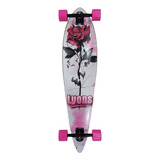 Longboard Montado Lyons Roda Importada Abec 15 Prancha Rosas