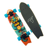 Longboard Traxart Cruiser Fishtail Shenglong 29 5   Fa 084 Cor Azul petróleo