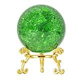 LONGWIN Bola De Cristal Craqueada No Gelo De 50 Mm Bola De Vidro Decorativa Ornamentos De Decoração De Casa -verde-