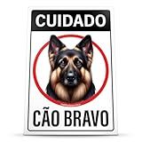 Look Placas De Sinalização Pastor Alemão V2 Cão Bravo 20x30cm
