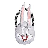 LOONEY TUNES Brinquedo Para Cães De Pelúcia Para Animais De Estimação- Insetos E Coelhos- Cabeça De Coelhinho Para Cães - Brinquedo De Tecido De Pelúcia Para Cães E Insetos Cinza E Branco - Brinquedo Fofo De Lona Para Cães