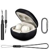 LOPIE Capa De Textura De Fibra De Carbono Para Samsung Galaxy Buds FE 2023 Buds 2 Pro 2022 Buds 2 2022 Buds Pro 2021 Buds Live 2020 Capa De Couro Vegano Com Kit De Limpeza De Fones De