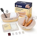 Lorzon Banneton Conjunto De 2 Cestas Redondas E Ovais De 25 4 Cm Para Pão Com Suprimentos Para Assar Pão De Massa Fermentada Kit Para Fazer Pão