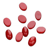 Lote 10 Jade 18 X 25mm Vermelho Oval Natural Asb