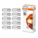 Lote 10 Un Lâmpada Base Vidro Osram 2825 Esmagada T10 12v 5w