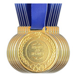Lote 100 Medalhas Premiação Honra Mérito Tirante Azul 2 9cm