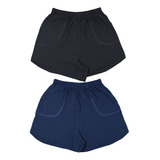 Lote 2 Shorts Bermuda Plus Grande Moletom Lisa Básica Bolso