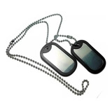 Lote 250 Corrente 2 Placas Militar Dog Tag Aço Inox Ref:307