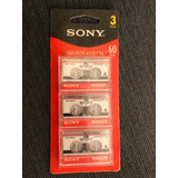 Lote 3 Fita K7 Microcassette Sony 60 Minuto Novas Lacradas