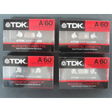 Lote 4 Fitas Cassete Tdk A 60 Virgens E Lacradas 1987 Japan
