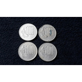 Lote 4 Moedas 10 Pesos Novos Uruguai 1981