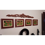 Lote 4 Quadros Pintados Óleo Sobre Tela Quadro Flores