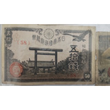 Lote 5 Notas Cédulas Antigas Sen Japão Yen
