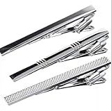 Lote 5 Prendedor De Gravata Em Metal Slim E Trad Ref 471 Prateado 6cm 