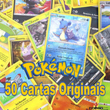 Lote 50 Cards Cartas Pokémon Original   Brindes