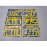 Lote 6 Placas Amarelas De Moto Antigas Honda Suzuki Yamaha