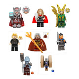 Lote 8 Minifiguras Thor Vingadores Compatível Com Lego