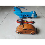 Lote Brinquedos Antigos Fusca Pepe Dragmonster Helicóptero