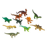 Lote Com 10 Dinossauros De Brinquedo Miniatura Safari