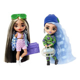 Lote Com 2 Bonecas Barbie Extra Minis