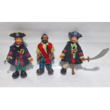 Lote Com 3 Bonecos Piratas Miniaturas