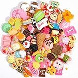 Lote De 100 Peças Cores Mistas Sortidas Petiscos Comida Bolo Doces Flores Scrapbook Resina Flatback Cabochão Decoração Berloque Contas Páscoa Kit De Artesanato DIY