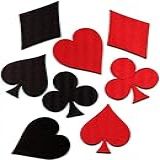 Lote De 8 Cartas De Baralho Preto Vermelho Terno Diamante Espadas Pôquer Las Vegas Gaming Apliques Bordados Com Ferro