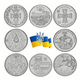 Lote Kit 8 Medalhas Moedas Ucranianas Ucrânia Militar Force