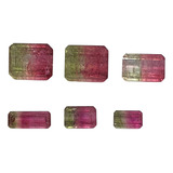 Lote Pedra Natural Turmalina Melancia Bicolor Rosa E Verde