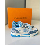 Louis Vuitton tenis LV Time out Blanco Cuero ref.456085 - Joli Closet