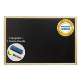 Lousa 50x40 Apagador Caneta Liquida Quadro Negro Kit Escola