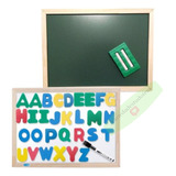 Lousa Infantil Abc Magnetica Dupla Quadro Negro 40x30cm 3em1