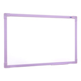 Lousa Infantil Quadro Branco Pequeno 40x30cm Moldura Lilás
