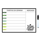 Lousa Magnética Quadro Planner Semana Imã Geladeira C caneta