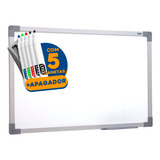 Lousa Quadro Branco 70x100 Soft Alumínio 5 Caneta Apagador