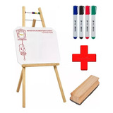 Lousa Quadro Branco Infantil C Cavalete Canetas Apagador