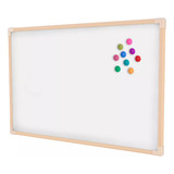 Lousa Quadro Branco Magnético 90x60 Moldura Madeira Para Imãs Anotações Planejamento Office