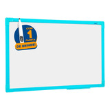 Lousa Quadro Branco Pequeno Anotações 40x30cm Azul Caneta