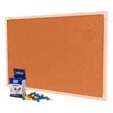 Lousa Quadro Cortiça Grande Mold Madeira 100x70 Alfinetes