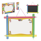 Lousa Quadro Infantil Dupla Face Com Caneta E Giz